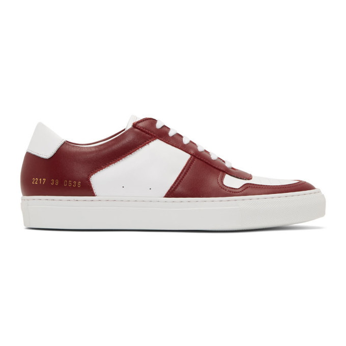 Photo: Common Projects White and Red BBall Low Sneakers
