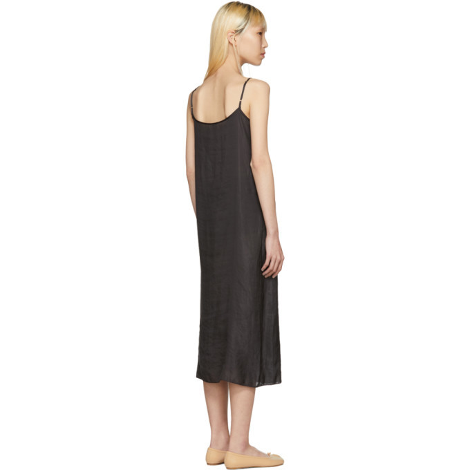 Moderne Black Portrait Long Slip Dress
