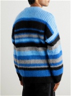 FRAME - Striped Alpaca-Blend Sweater - Blue