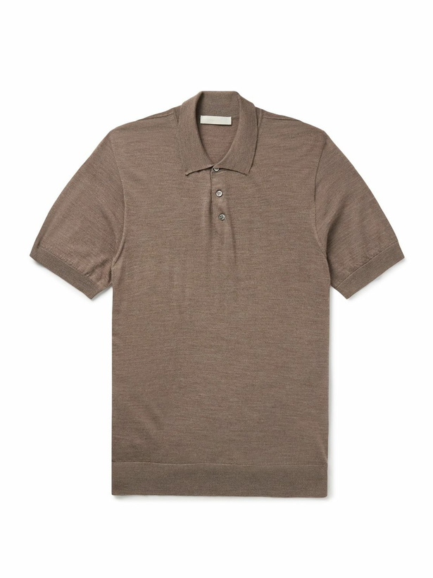 Photo: Saman Amel - Slim-Fit Wool Polo Shirt - Brown