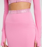 David Koma Crystal-embellished midi skirt