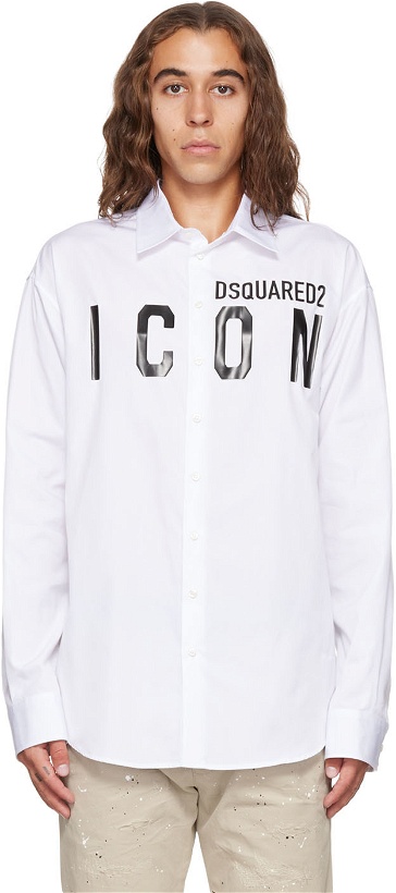 Photo: Dsquared2 White Icon Drop Shirt