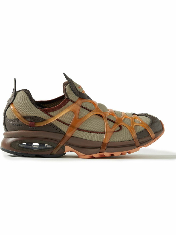 Photo: Nike - Alpha Project Air Kukini Mesh, Leather and TPU Sneakers - Brown