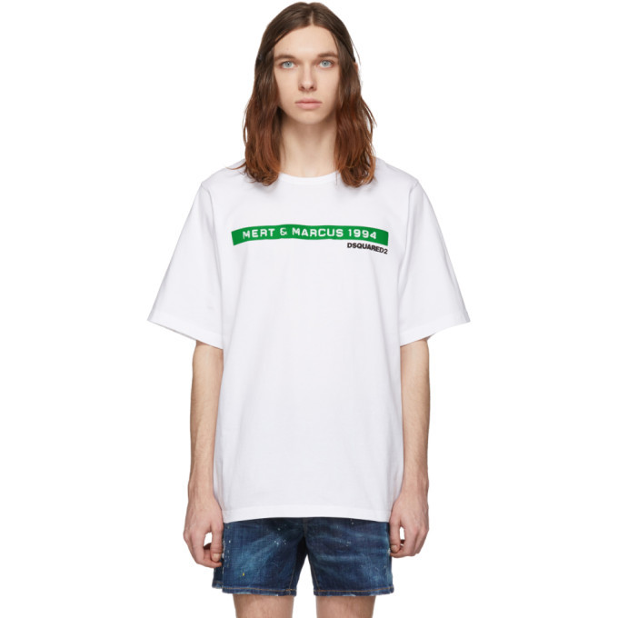 Photo: Dsquared2 White Dyed Mert and Marcus 1994 Edition Slouch Fit T-Shirt