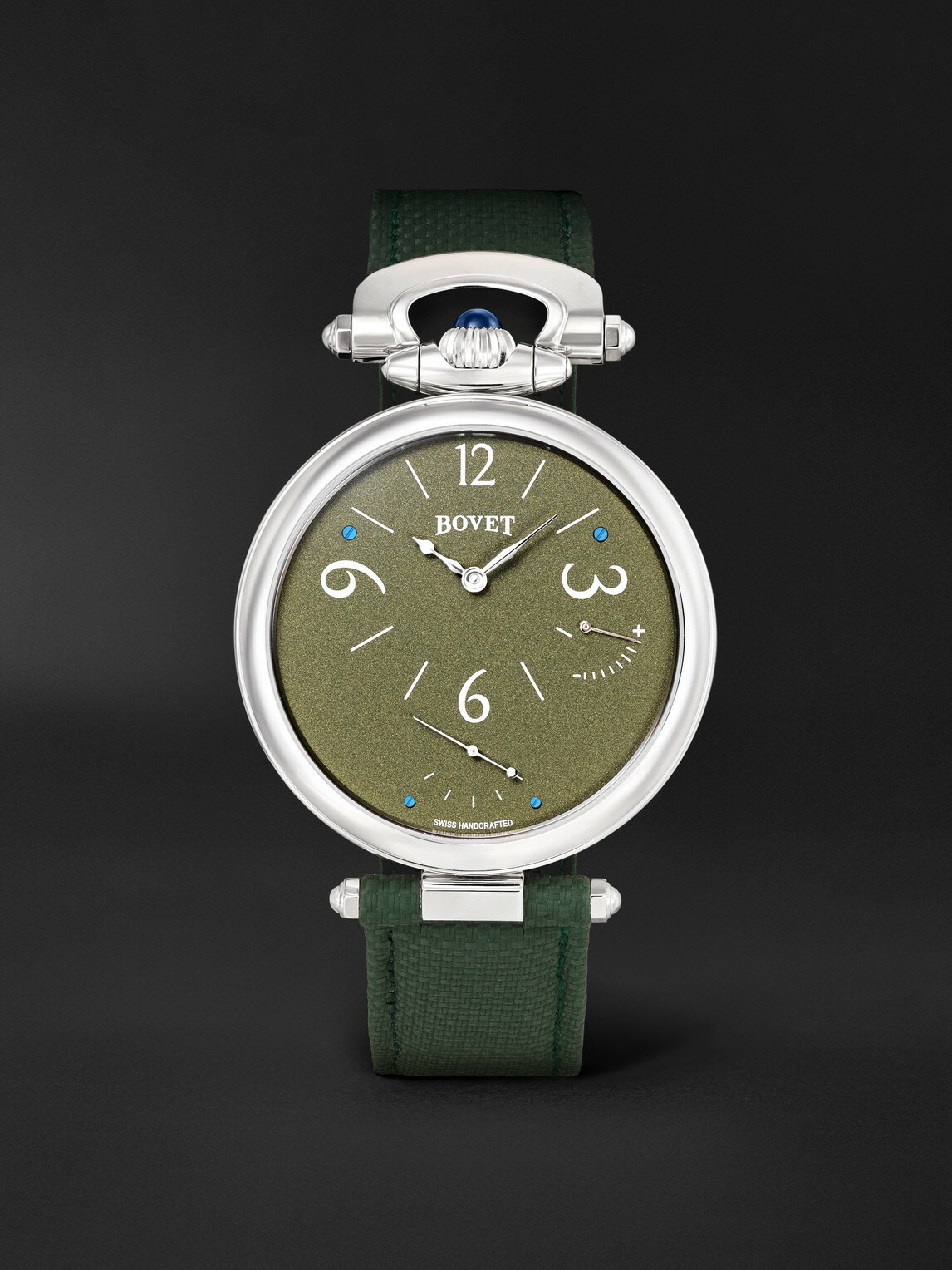 Bovet - 19Thirty 10th Anniversary Hand-Wound 42mm Stainless Steel and Leather Watch, Ref. No. NTS0118