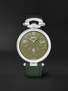 Bovet - 19Thirty 10th Anniversary Hand-Wound 42mm Stainless Steel and Leather Watch, Ref. No. NTS0118