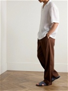 Altea - Bart Camp-Collar Garment-Dyed Linen Shirt - White