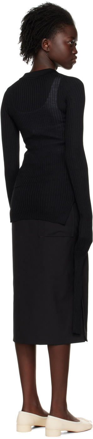 Quira SSENSE Exclusive Black Spread Collar Cardigan