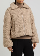 Varley Reggie Quilted Cable-knit Jacket Taupe