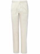 TOM FORD - Dyllan Straight-Leg Silk and Linen-Blend Twill Suit Trousers - Neutrals