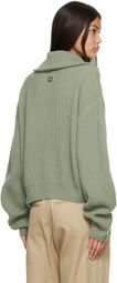 Wooyoungmi Green Half-Zip Sweater