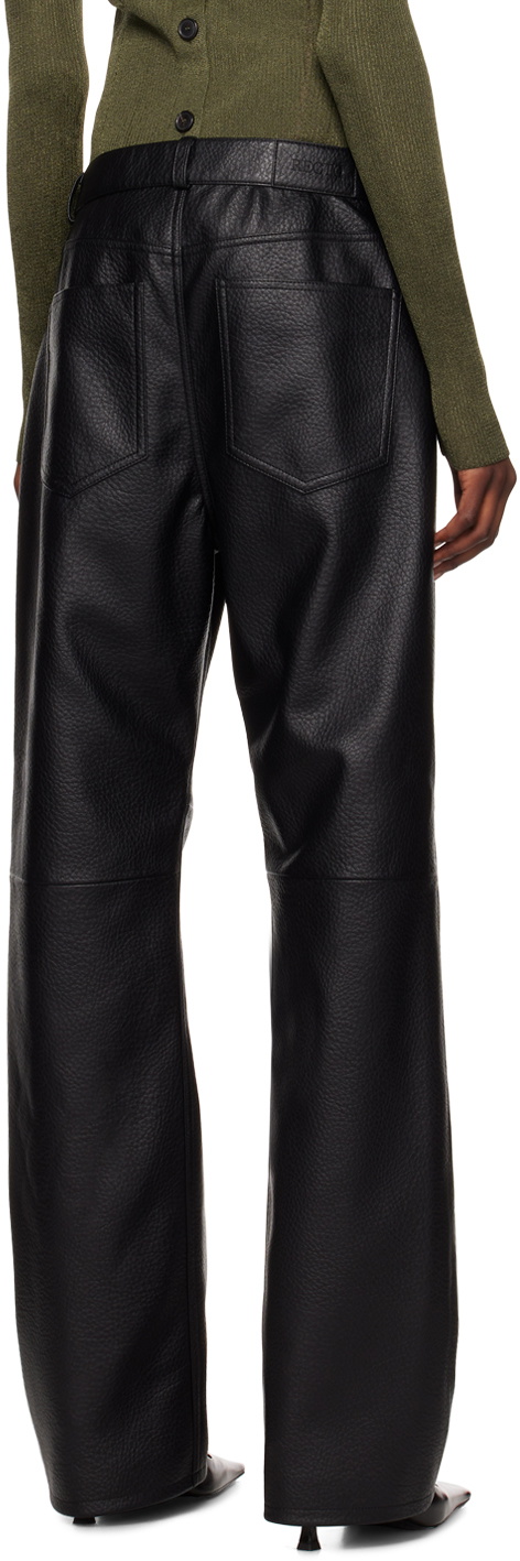 Recto Black Greta Faux-Leather Pants