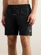 Dolce&Gabbana - Straight-Leg Mid-Length Logo-Appliquèd Swim Shorts - Black