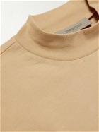 FEAR OF GOD ESSENTIALS - Logo-Appliquéd Cotton-Jersey Mock-Neck T-Shirt - Neutrals