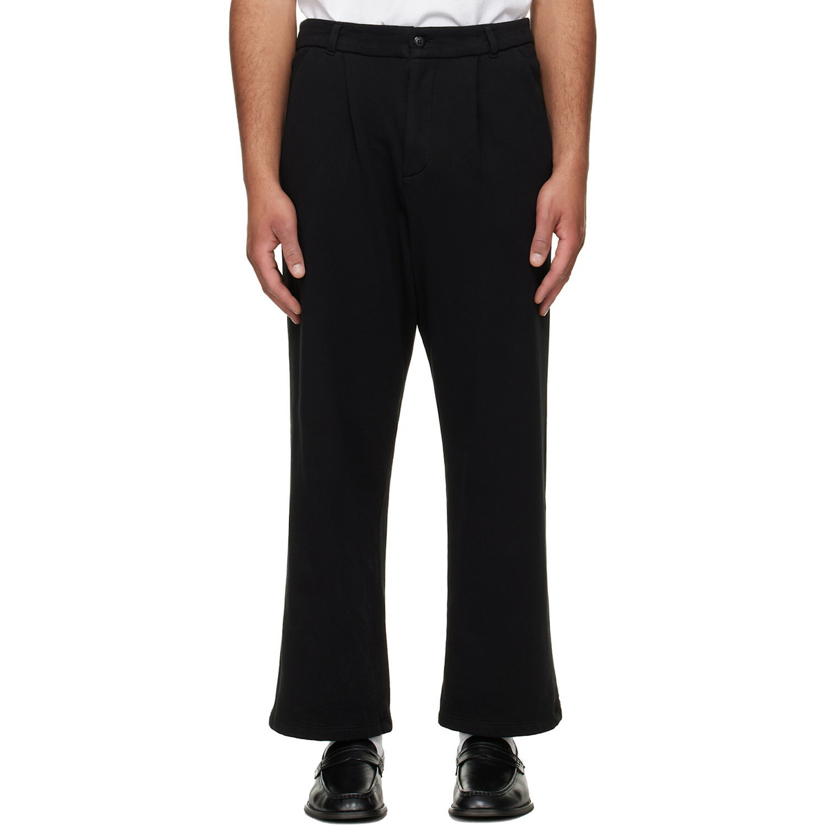 Les Tien Black French Terry Suit Trousers