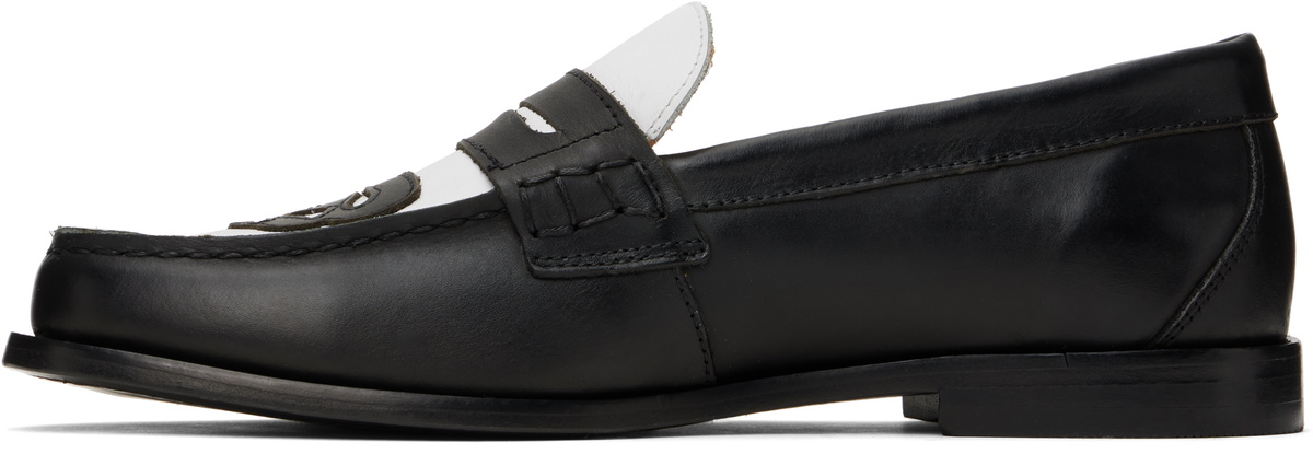 KidSuper Black & White Patchwork Penny Loafers