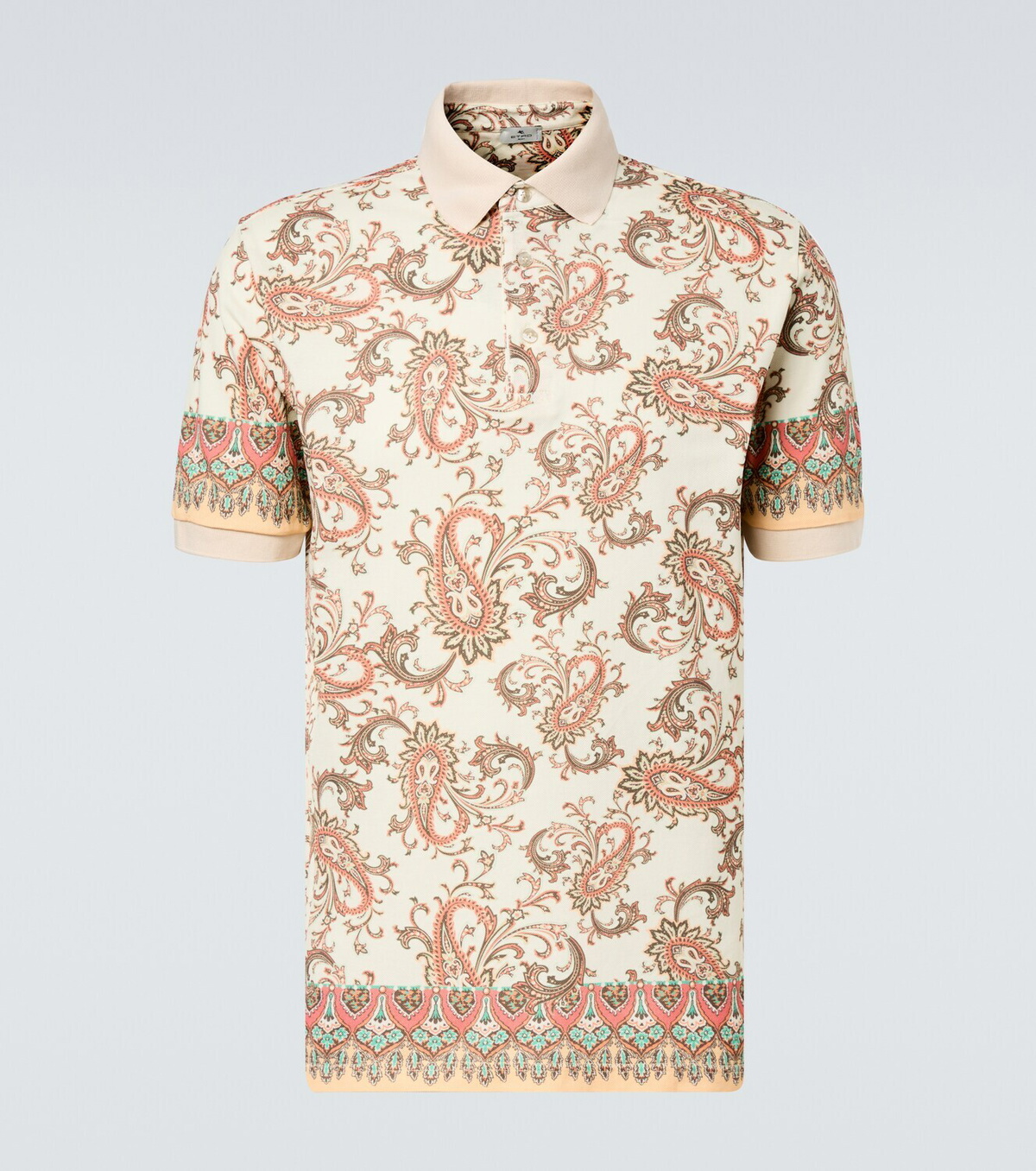 Etro Paisley cotton piqué polo shirt