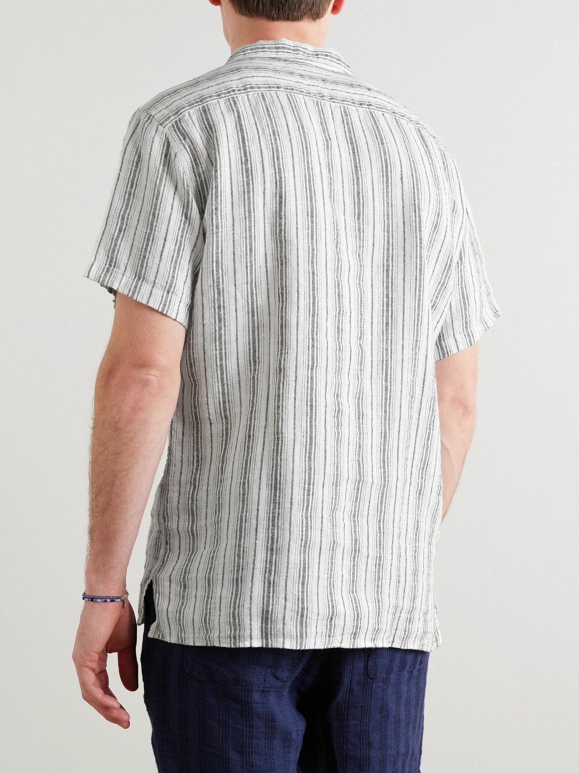 Oliver Spencer - Havana Camp-Collar Striped Linen Shirt - Gray Oliver ...