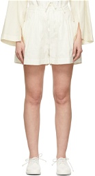 Renli Su Off-White Embroidered Shorts