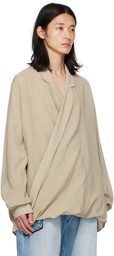 Balmain Beige Draped Shirt