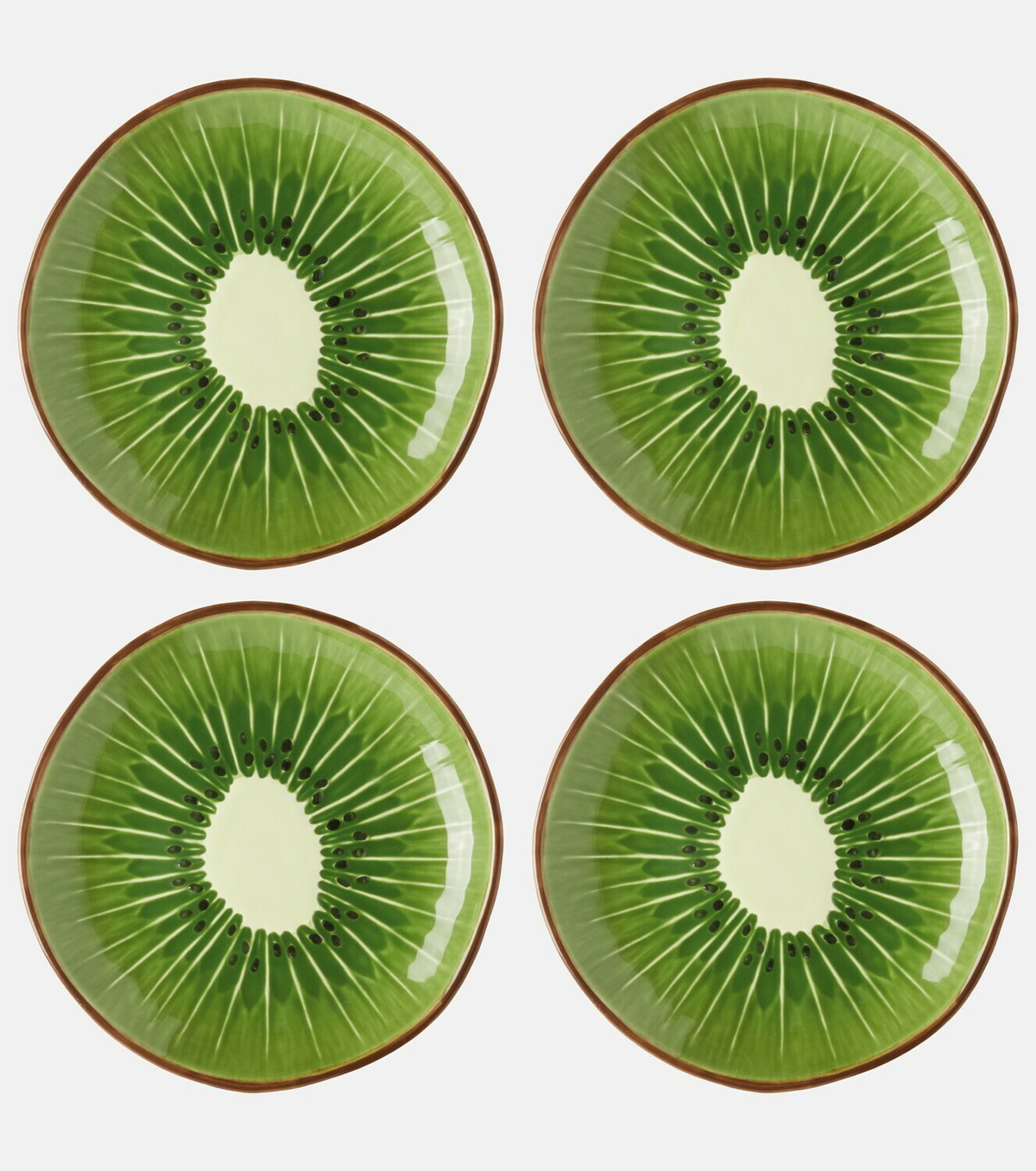 Bordallo Pinheiro Tropical Fruits Kiwi set of 4 earthenware dessert plates