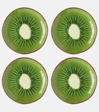 Bordallo Pinheiro Tropical Fruits Kiwi set of 4 earthenware dessert plates