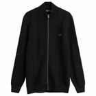 Fred Perry Men's Textured Zip Through Cardigan in Black