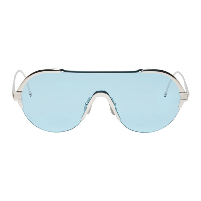Photo: Thom Browne Silver and Blue TB-811 Sunglasses