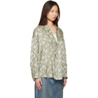 R13 Khaki Pintuck Drop Neck Shirt