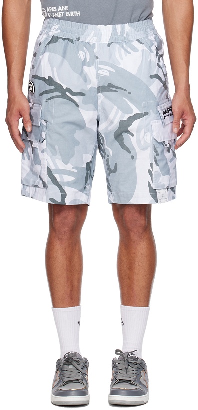 Photo: AAPE by A Bathing Ape Gray Camouflage Cargo Shorts