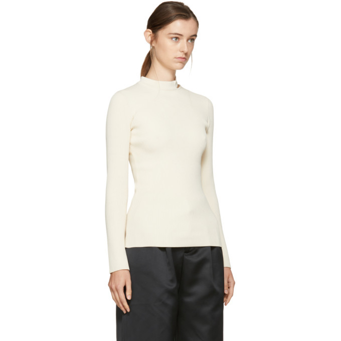 Nomia Ivory Slit Collar Sweater