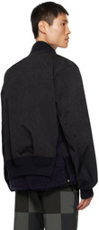 sacai Black Mix Faux-Suede Bomber Jacket