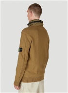 Stone Island - Compass Patch Zip Up Sweater in Brown