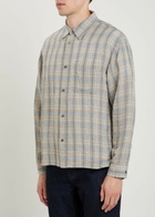 Frame Plaid Woven Shirt Blue