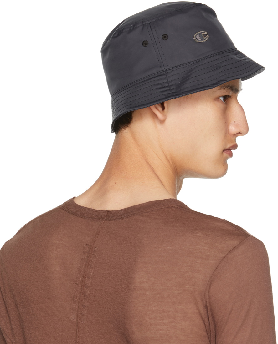 Rick Owens Black Champion Edition Nylon Gilligan Hat Rick Owens