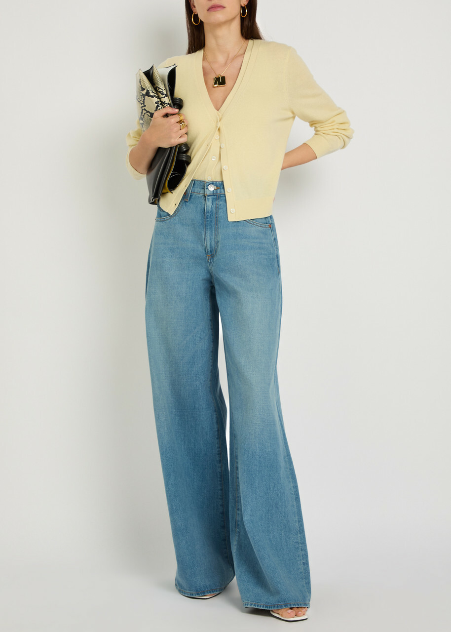 Paige Brioche Cashmere Cardigan Yellow