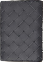 Bottega Veneta Gray Intrecciato Passport Holder