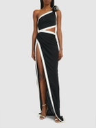 BALMAIN - Asymmetric Long Jersey Slit Dress