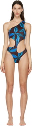 Louisa Ballou Brown & Blue Carve One-Piece