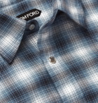 TOM FORD - Slim-Fit Checked Cotton Western Shirt - Blue