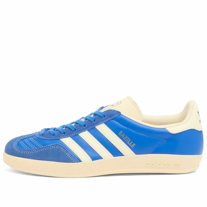 Photo: Adidas Gazelle Indoor Sneaker in Blue/Cream White/Gold