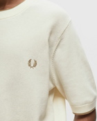 Fred Perry Texture Front Knitted T Shirt Beige - Mens - Shortsleeves