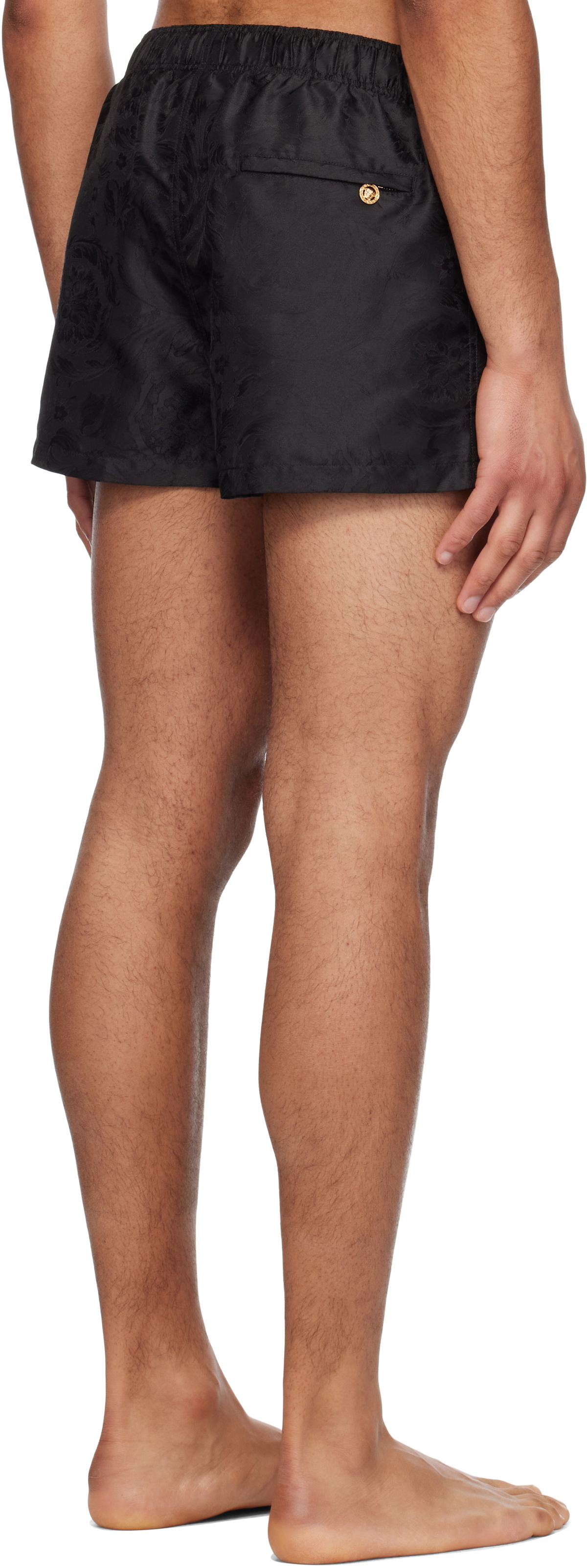 Versace Underwear Black Barocco Jacquard Swim Shorts