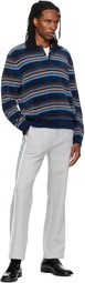 Solid Homme Navy Striped Polo