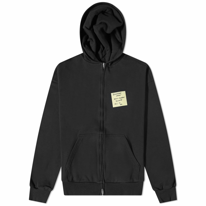 Photo: Balenciaga Men's Post It Popover Hoody in Washed Black