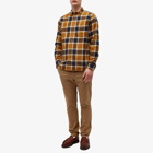 Norse Projects Men's Anton Organic Flannel Check Shirt in Cumin Yellow