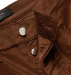 AMIRI - Stack Skinny-Fit Cotton-Blend Velvet Trousers - Brown