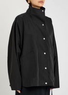 Toteme Funnel-neck Cotton-blend Poplin Jacket Black