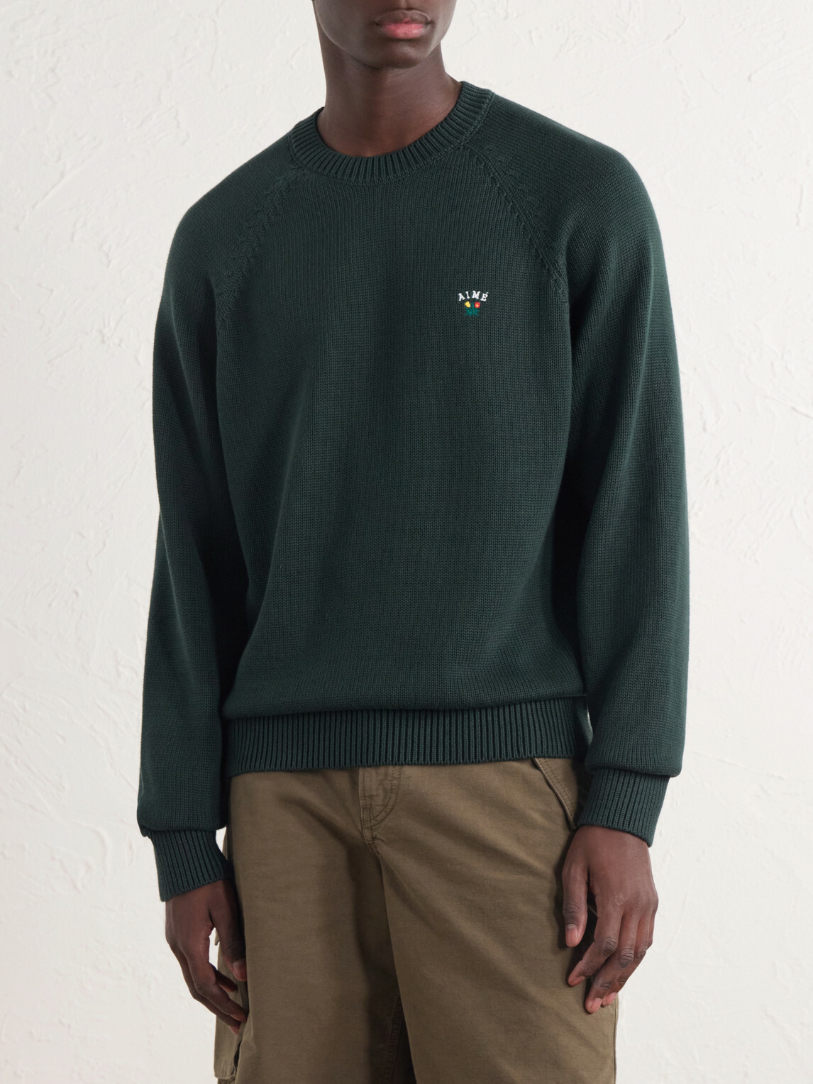Aimé Leon Dore - Logo-Embroidered Cotton Sweater - Green