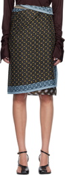 Dries Van Noten Multicolor Wrap Scarf Midi Skirt